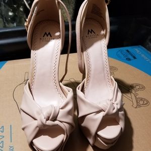 Beige Platform High Heels